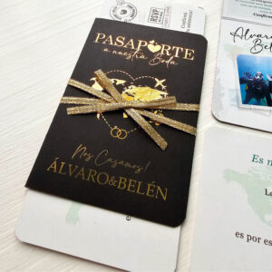 Invitaciones Casamiento Pasaporte Negro